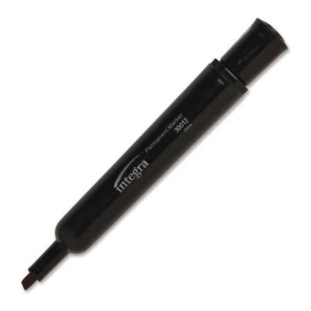 Integra Integra Permanent Marker, Chisel, Black Ink, Dozen 30011